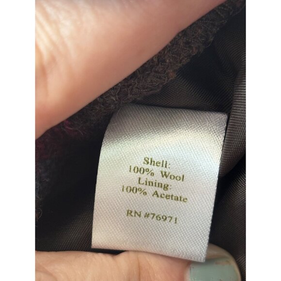 Garnet Hill Womens Wool Plaid Skirt Size 6 Pink Brown Blue Vintage - Picture 6 of 10